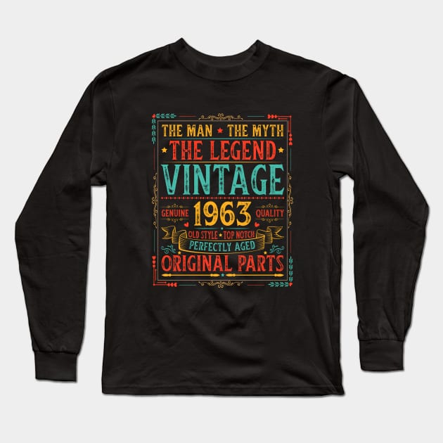 The Man The Myth The Legend Vintage 1963 Long Sleeve T-Shirt by busines_night